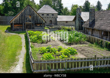 Vegetable garden at Authentic Native Indian Village, Saint-Marie among the Hurons, Midland, Ontario, Canada, North America Stock Photo