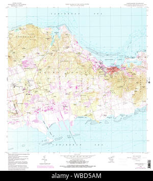 USGS TOPO Map Virgin Islands VI Christiansted 462194 1958 24000 Restoration Stock Photo