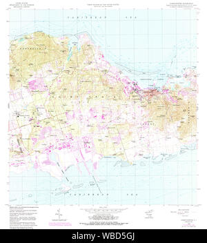 USGS TOPO Map Virgin Islands VI Christiansted 462195 1958 24000 Restoration Stock Photo