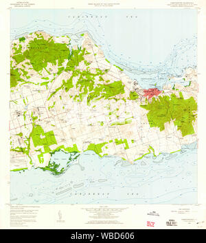 USGS TOPO Map Virgin Islands VI Christiansted 462197 1958 24000 Restoration Stock Photo