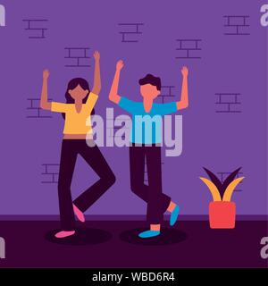 celebrating happy young people design Stock Vector