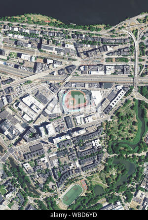 Aerial photography of Fenway Park, Boston, Massachusetts, USA. Image collected on July 6, 2016. Stock Photo