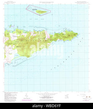 USGS TOPO Map Virgin Islands VI East Point 462211 1958 24000 Restoration Stock Photo