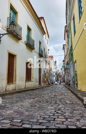 Low angle view of street at Salvador de Bahia, Brazil Stock Photo