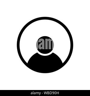 Man icon in flat style. Person symbol isolated on white background. Simple avatar abstract icon in black. User sign in flat style. Vector illustration Stock Vector