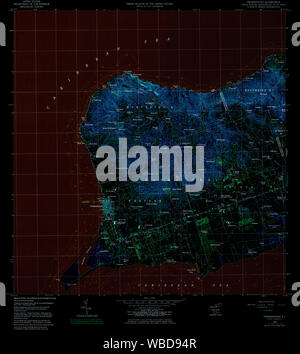 USGS TOPO Map Virgin Islands VI Frederiksted 462215 1958 24000 Inverted Restoration Stock Photo