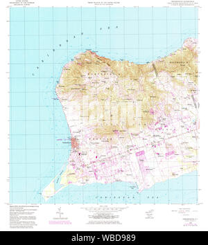 USGS TOPO Map Virgin Islands VI Frederiksted 462215 1958 24000 Restoration Stock Photo