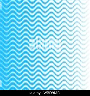 Vector illustration. Seamless wave background with gradient in blue. Stock Vector