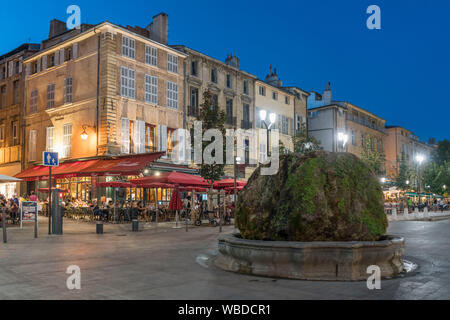 fountain at Cours Mirabeau,  Aix-en-Provence, Bouches-du-Rhone, Provence-Alpes-Cote d'Azur, france Stock Photo