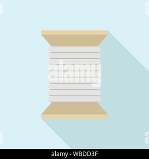 Wood coil icon, flat style Stock Vector