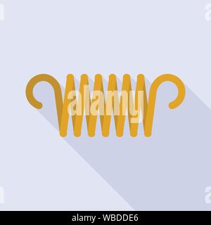 Orange spring coil icon, flat style Stock Vector