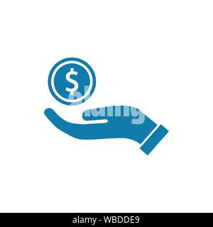 money in hand icon symbol vector