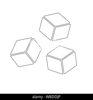 Geometric cube. Single flat icon on white background. Vector Stock