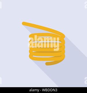 Yellow metal coil icon, flat style Stock Vector