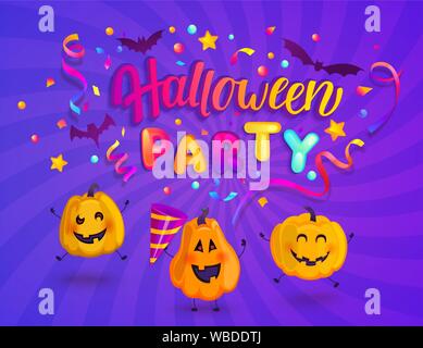 Halloween kids party banner. Stock Vector