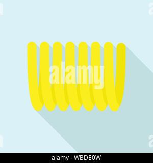 Yellow coil icon, flat style Stock Vector