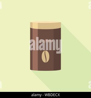 Coffee tin can icon, flat style Stock Vector