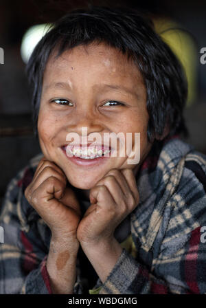 Palaung boy in a village near Hsipaw, Myanmar Stock Photo