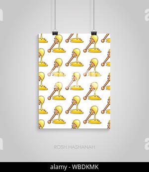 Poster for Jewish new year holiday. Rosh Hashanah. Template for postcard or invitation card. Happy Jewish New Year Stock Vector