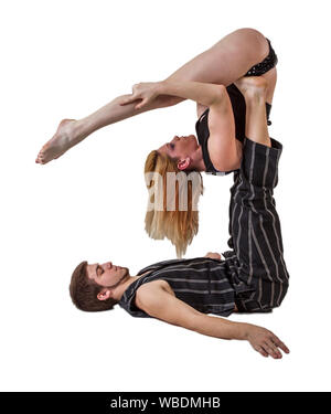 caucasian man in acrobat position Stock Photo - Alamy