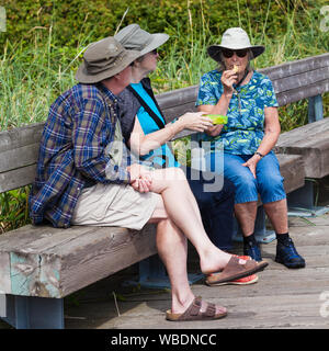 Snack time at the 2019 Steveston Dragon Boat Festival in British Columbia Canada Stock Photo