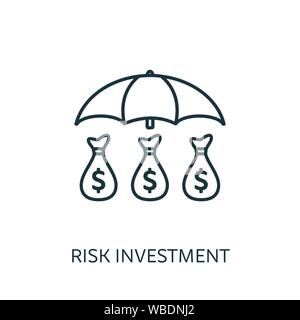 Risk Investment outline icon. Thin line concept element from risk management icons collection. Creative Risk Investment icon for mobile apps and web Stock Vector