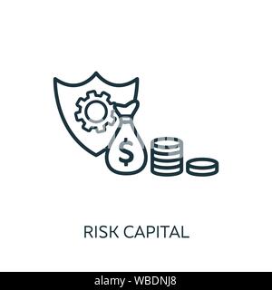 Risk Capital outline icon. Thin line concept element from risk management icons collection. Creative Risk Capital icon for mobile apps and web usage Stock Vector