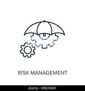 Risk Management outline icon. Thin line concept element from risk management icons collection. Creative Risk Management icon for mobile apps and web Stock Vector