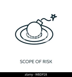 Scope Of Risk outline icon. Thin line concept element from risk management icons collection. Creative Scope Of Risk icon for mobile apps and web usage Stock Vector