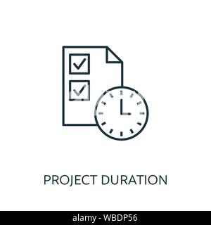 Project Duration outline icon. Thin line concept element from risk management icons collection. Creative Project Duration icon for mobile apps and web Stock Vector