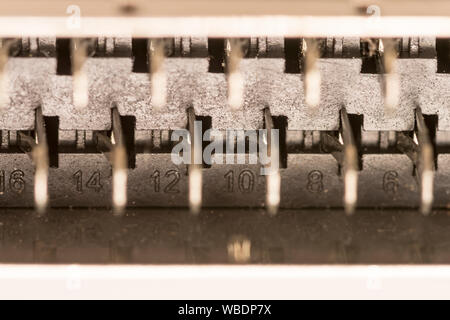 Plug pins closeup. Electric and video plug Stock Photo