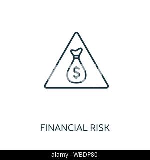 Financial Risk outline icon. Thin line concept element from risk management icons collection. Creative Financial Risk icon for mobile apps and web Stock Vector