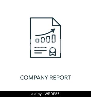 Company Report outline icon. Thin line concept element from risk management icons collection. Creative Company Report icon for mobile apps and web Stock Vector