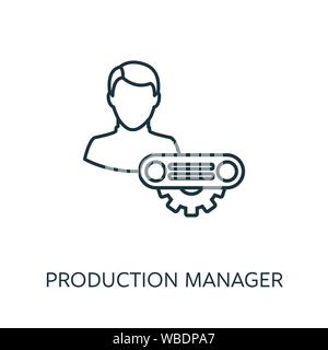 Production Manager outline icon. Thin line concept element from risk management icons collection. Creative Production Manager icon for mobile apps and Stock Vector