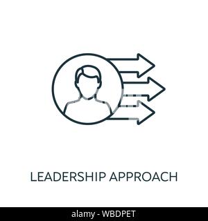 Leadership Approach outline icon. Thin line concept element from risk management icons collection. Creative Leadership Approach icon for mobile apps Stock Vector