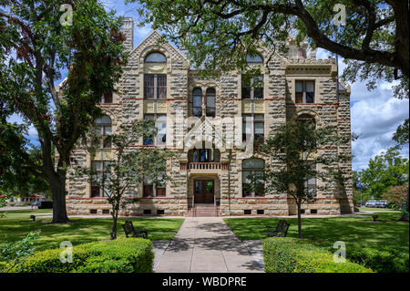 Town Square and Historic Fayette County Courthouse built in 1890. La Grange City in Fayette County in Southeastern Texas, United States Stock Photo