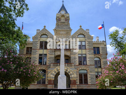 Town Square and Historic Fayette County Courthouse built in 1890. La Grange City in Fayette County in Southeastern Texas, United States Stock Photo