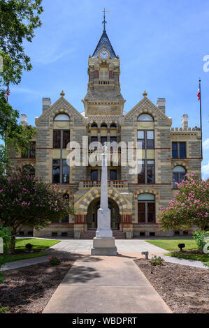 Town Square and Historic Fayette County Courthouse built in 1890. La Grange City in Fayette County in Southeastern Texas, United States Stock Photo