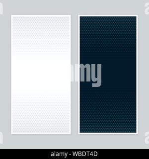 Gradient banners with halftone patterns. Monochrome vertical banner set. Stock Vector