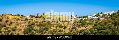 Panoramic landscape of Patmos, Greece. Stock Photo