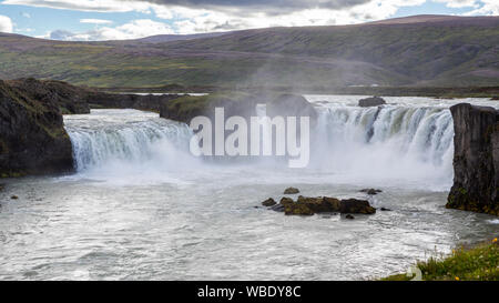 A view of the Godafoss Waterfall in Iceland. Stock Photo