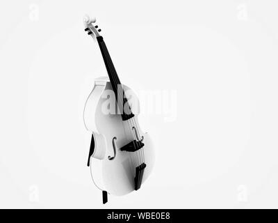 3d render of white guitar Stock Photo