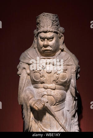 Stone Lokapala statue, Song dynasty (960-1279 AD) Stock Photo