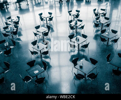 Empty tables in cafe, restaurant. Stock Photo