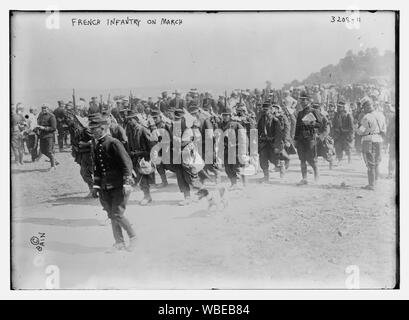 French Infantry on march Abstract/medium: 1 negative : glass ; 5 x 7 in. or smaller. Stock Photo