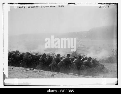 French Infantry firing from trench Abstract/medium: 1 negative : glass ; 5 x 7 in. or smaller. Stock Photo