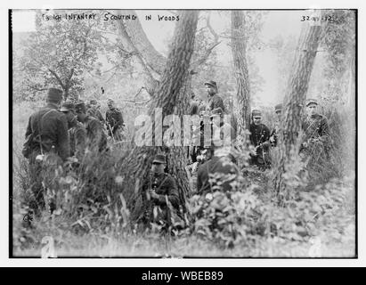 French Infantry scouting in woods Abstract/medium: 1 negative : glass ; 5 x 7 in. or smaller. Stock Photo