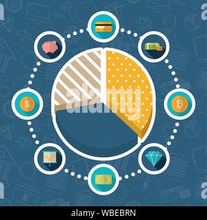 cryptocurrency and dollar finance icons design Stock Vector