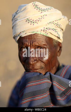 Arbore warrior in Lower Omo Valley, Ethiopia. An ongoing resettlement program threatens the tribes in South Ethiopia Stock Photo