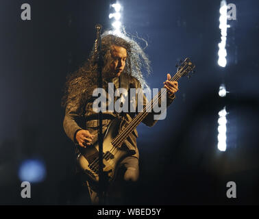 August 25, 2019, Englewood, Colorado, U.S: Alice in Chains Bassist MIKE INEZ performs Sunday night at the Pepsi Center in Denver,CO  (Credit Image: © Hector Acevedo/ZUMA Wire) Stock Photo